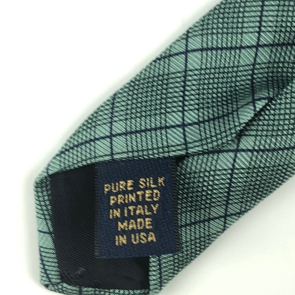 Brooks Brothers Men's 100% Silk Green Black Striped Plaid Necktie Tie NWT NEW - Picture 7 of 9